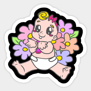 Baby infant newborn toddler baptism birth Sticker